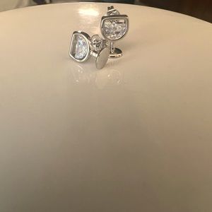 Wine glass stud earrings.